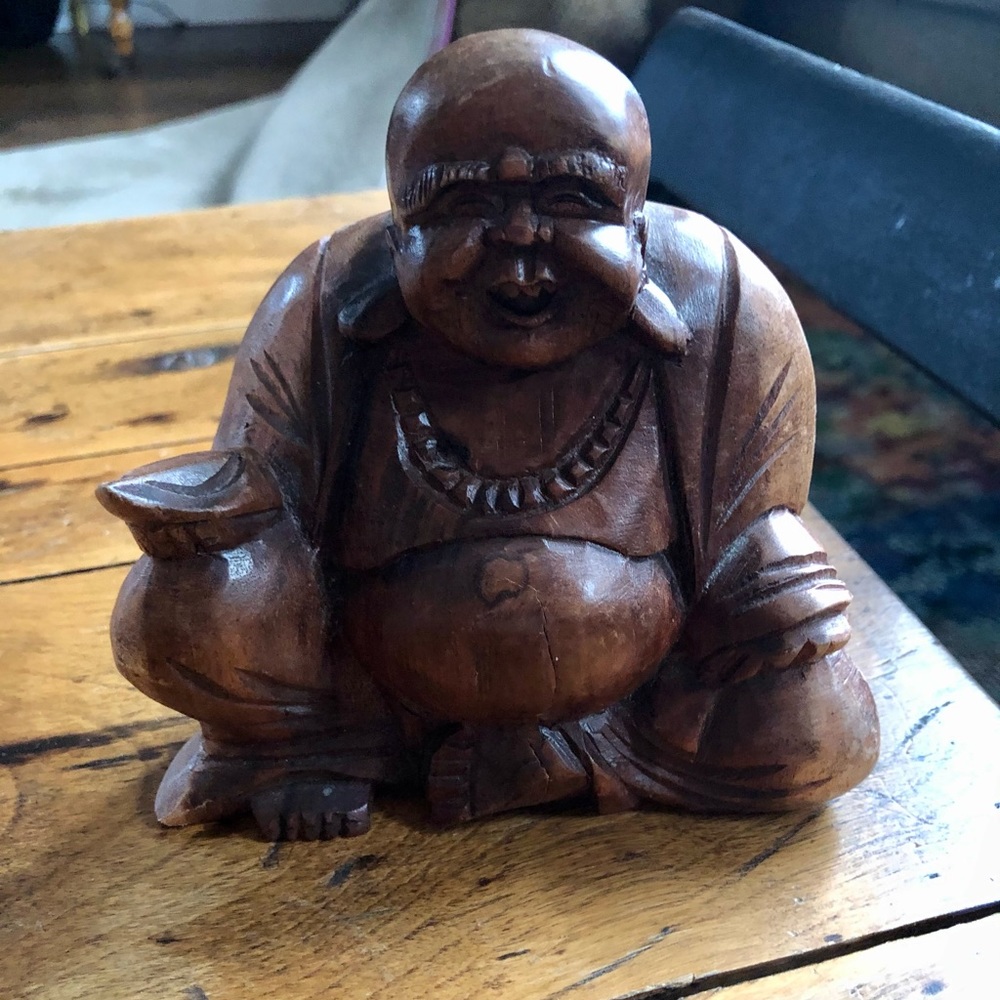 Buddha wood sculpture